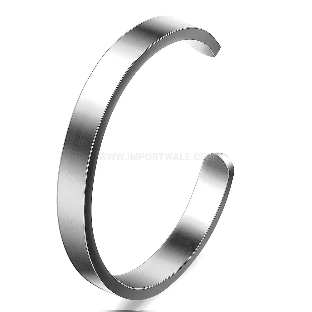 Premium Minimalist Stainless Steel Open C-Shape Bangle Bracelet