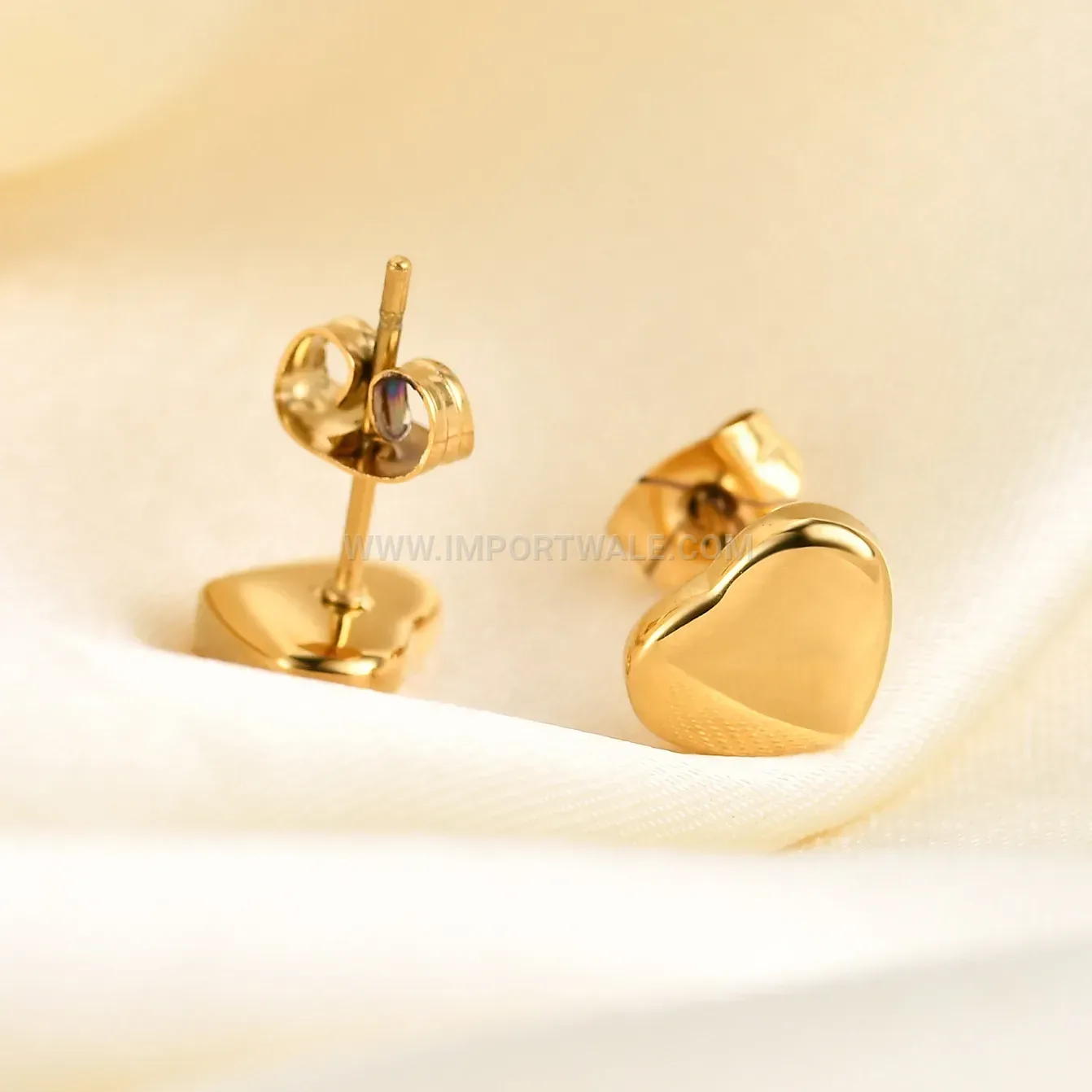 Minimalist Stainless Steel Heart Stud Earrings