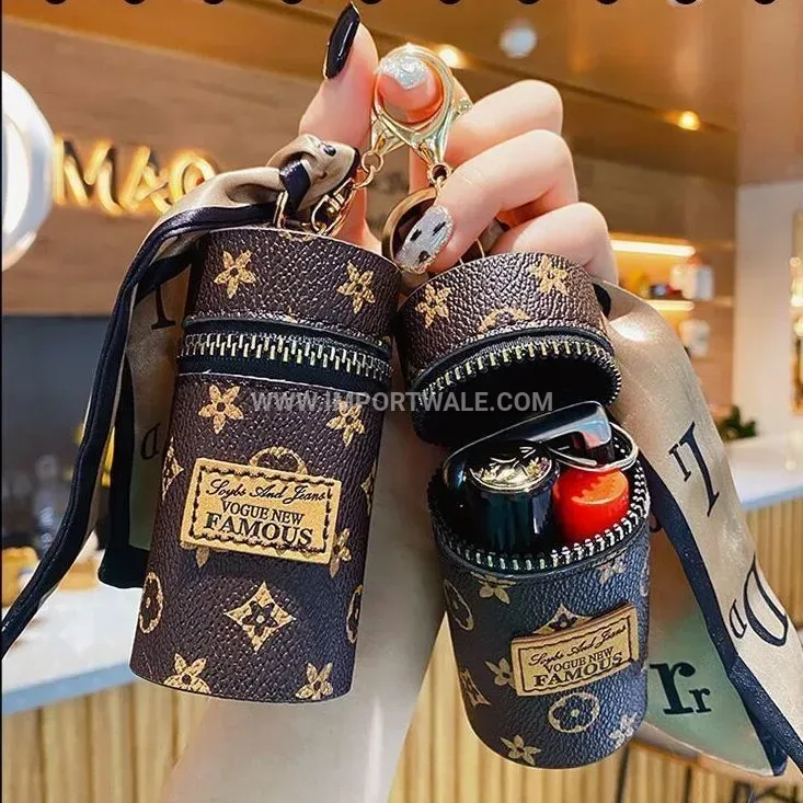 Retro Bucket Pouch Bag Charm Keychain Accent