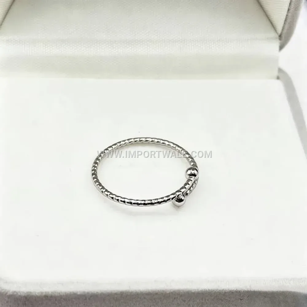 Twisted Bead Open Band Stainless Steel Ring