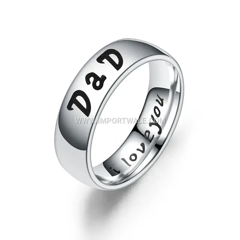 Engraved Family Stainless Steel Band Ring