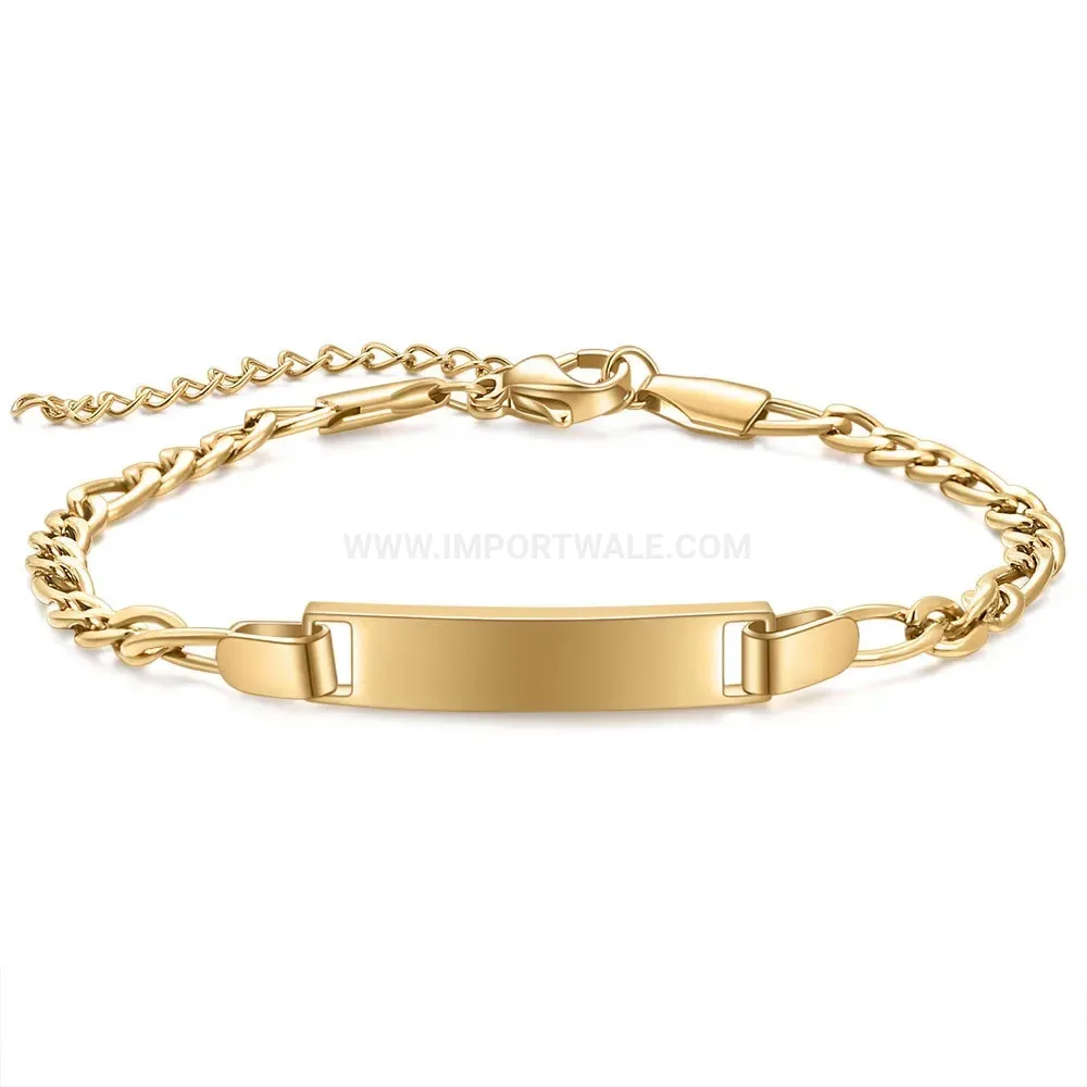 Children's Adjustable Smooth Bar Stainless Steel Bracelet