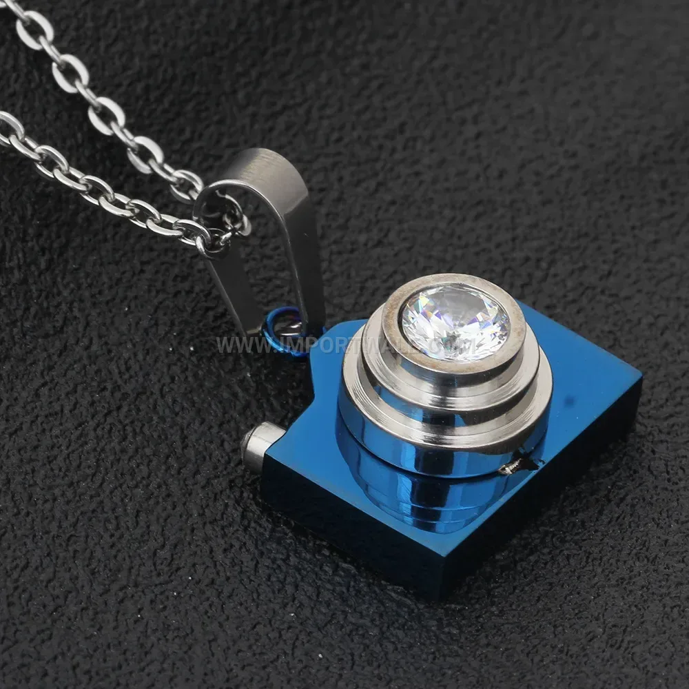 Vintage Camera Pendant Enamel Stainless Steel Layered Necklace