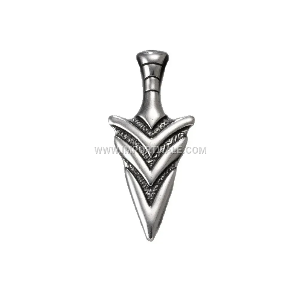 Cast Stainless Steel Arrow Anchor Pendant for Men