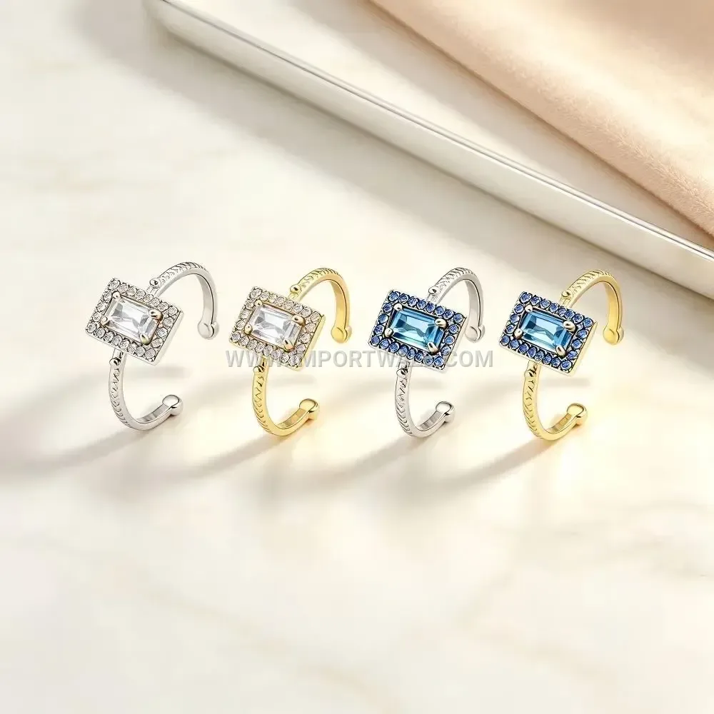 Pavé Zircon Open Stainless Steel Ring