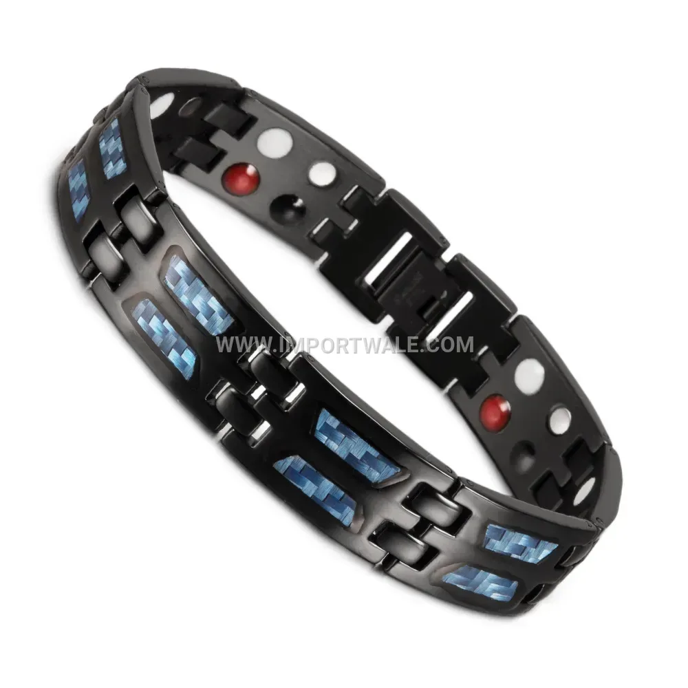 Men's Butterfly Carbon Fiber Vacuum Plated Adjustable Titanium Bracelet