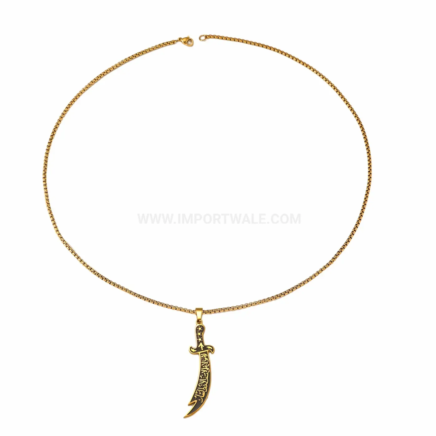Premium Stainless Steel Zulfiqar Sword Pendant Necklace