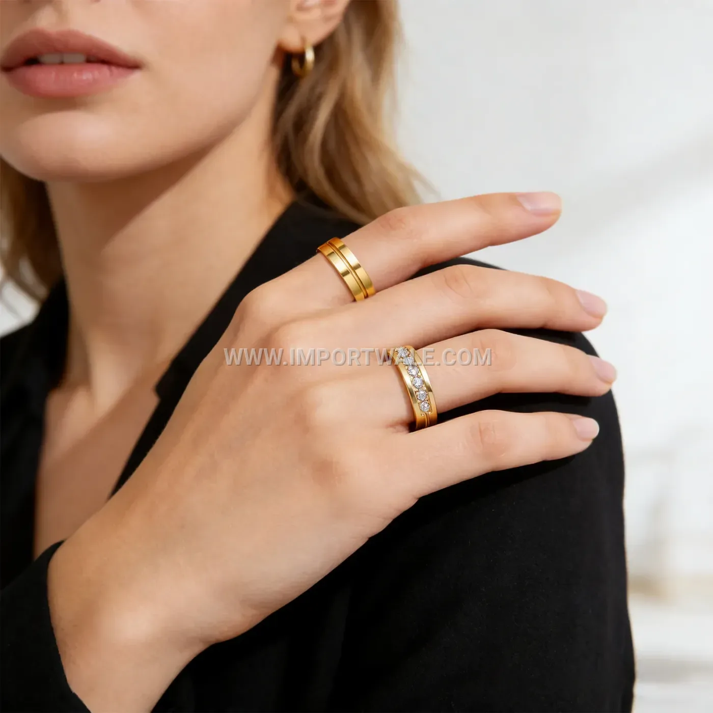 Crystal Accent Stainless Steel Jewelry Set